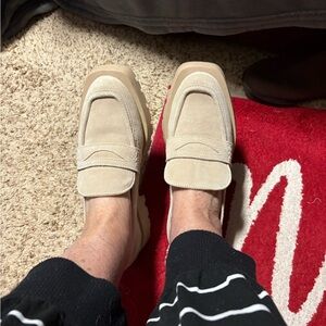 Dolce Vita Cream Suede Loafers